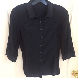 Elie Tahari black button-down